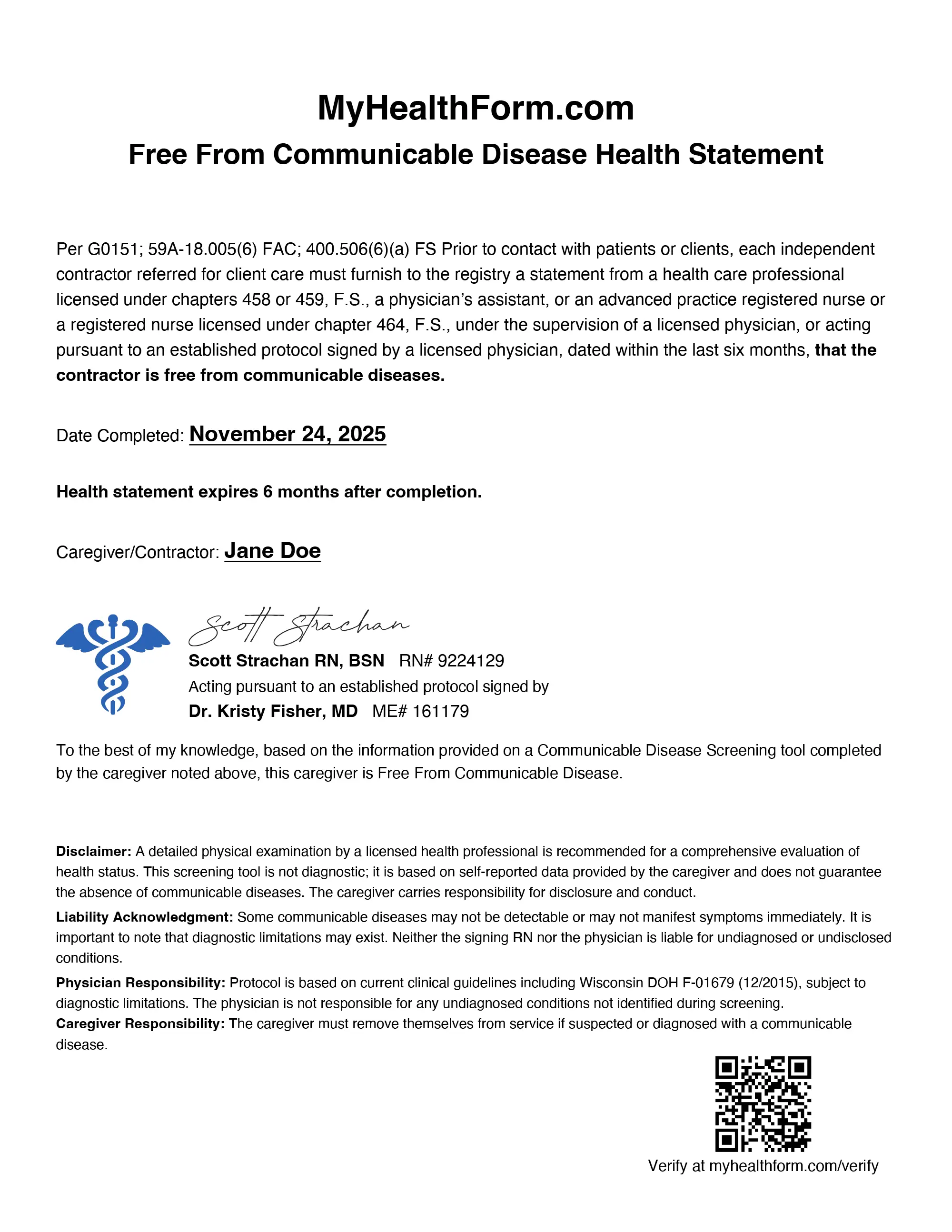 Health certificate mockup